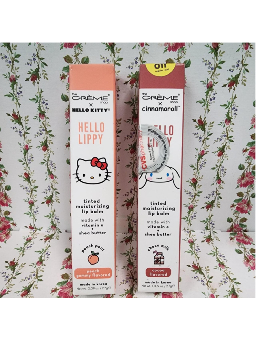 The Crème Shop Hello Kitty and Cinnamoroll lip balm set